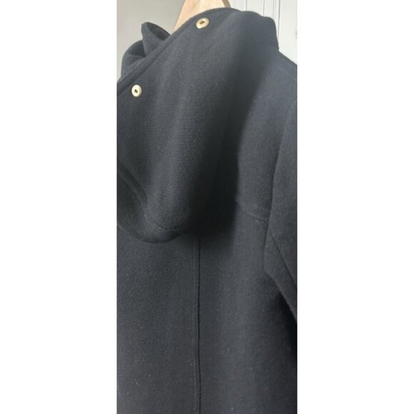 J. Crew Ws Sz 4 Italian Wool Hooded Parka By Nello Gori Black W/Gold Hardware - Picture 9 of 16